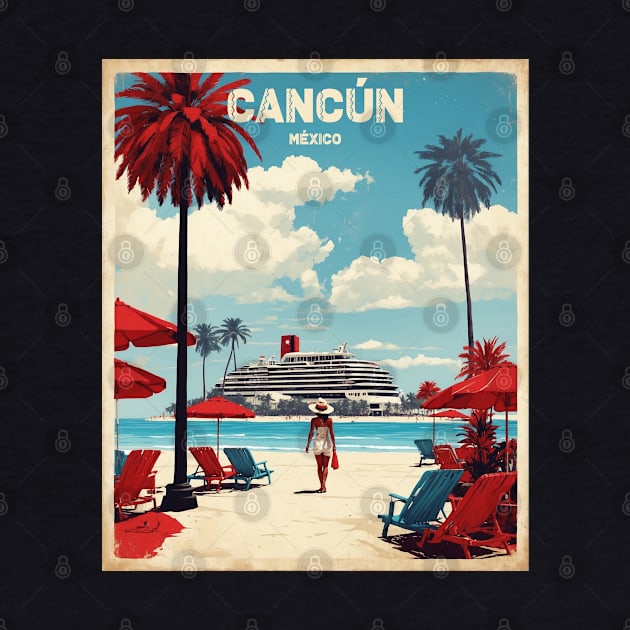 Cancun Mexico Vintage Poster Tourism by TravelersGems